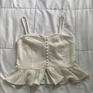 White ruffle top
